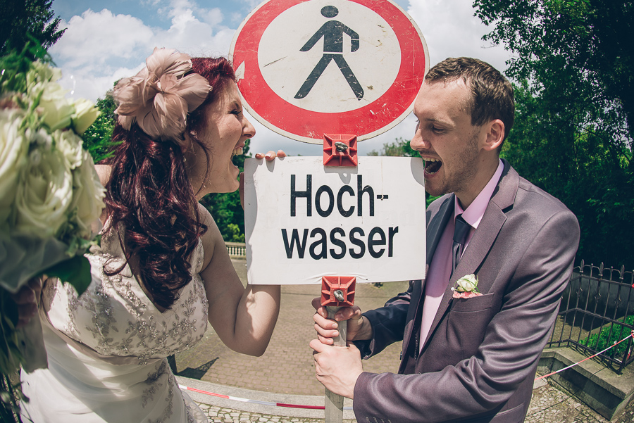 Hochzeit mit Hochwasser in Riesa