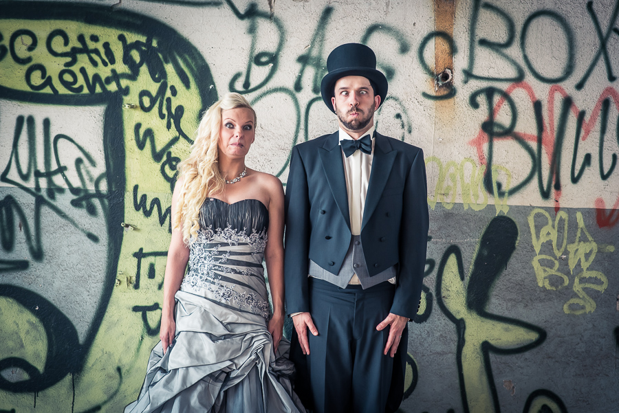 Coole Hochzeit mit Trash-the-dress in Großenhain
